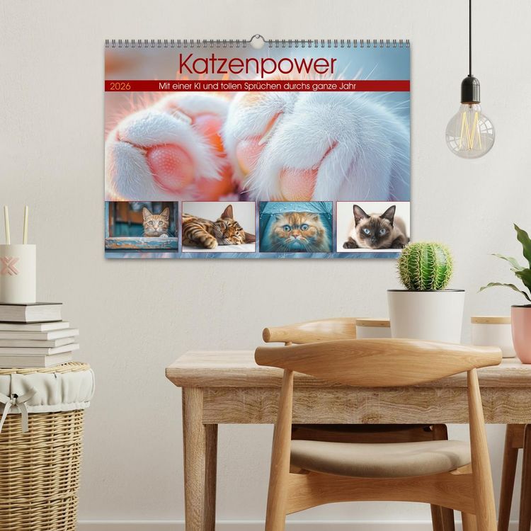 Produktbild: Katzenpower (Wandkalender 2026 DIN A3 quer), CALVENDO Monatskalender