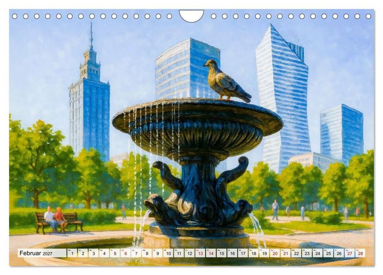 Produktbild: Warschau Impressionen - Historische Orte in leuchtenden Farben (Wandkalender 2027 DIN A4 quer), CALVENDO Monatskalender