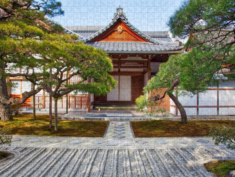 Produktbild: CALVENDO Puzzle Zengarten bei Tempelanlage | 1000 Teile Lege-Gr&ouml;&szlig;e 64x48cm Foto-Puzzle f&uuml;r gl&uuml;ckliche Stunden
