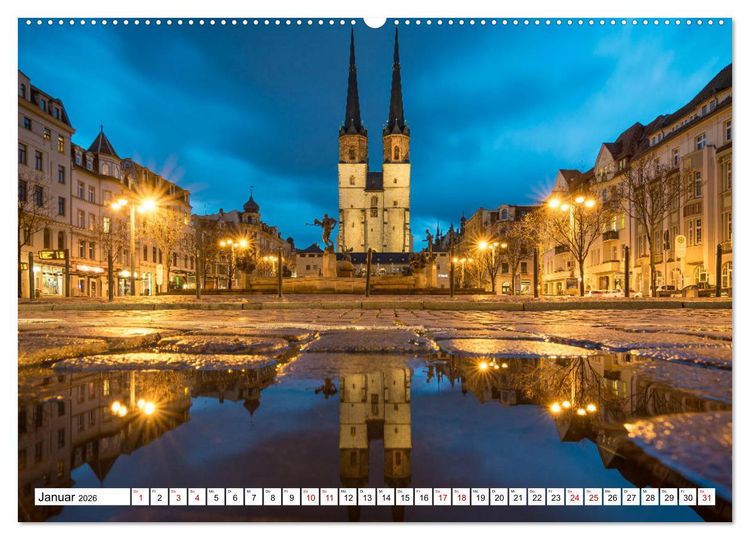 Produktbild: Halle-Saale - Meine Stadt im Spiegel (Wandkalender 2026 DIN A2 quer), CALVENDO Monatskalender