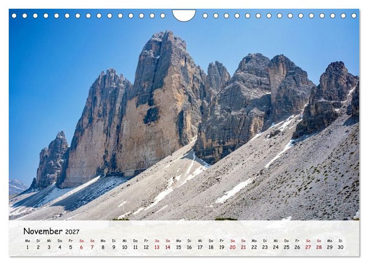 Produktbild: Drei Zinnen-Wanderung: Vom Misurinasee bis nach oben zum Rienzplateau (Wandkalender 2027 DIN A4 quer), CALVENDO Monatskalender