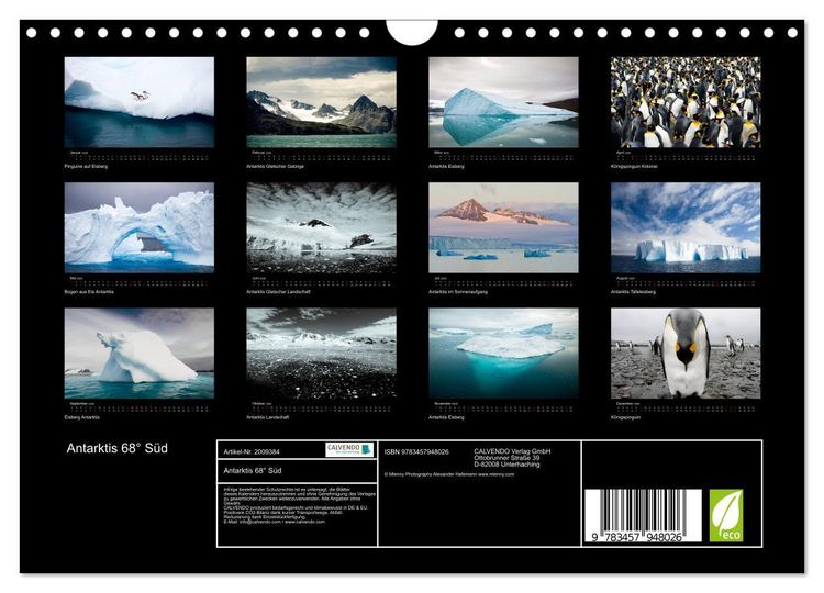 Produktbild: Antarktis 68&deg; S&uuml;d (Wandkalender 2026 DIN A4 quer), CALVENDO Monatskalender