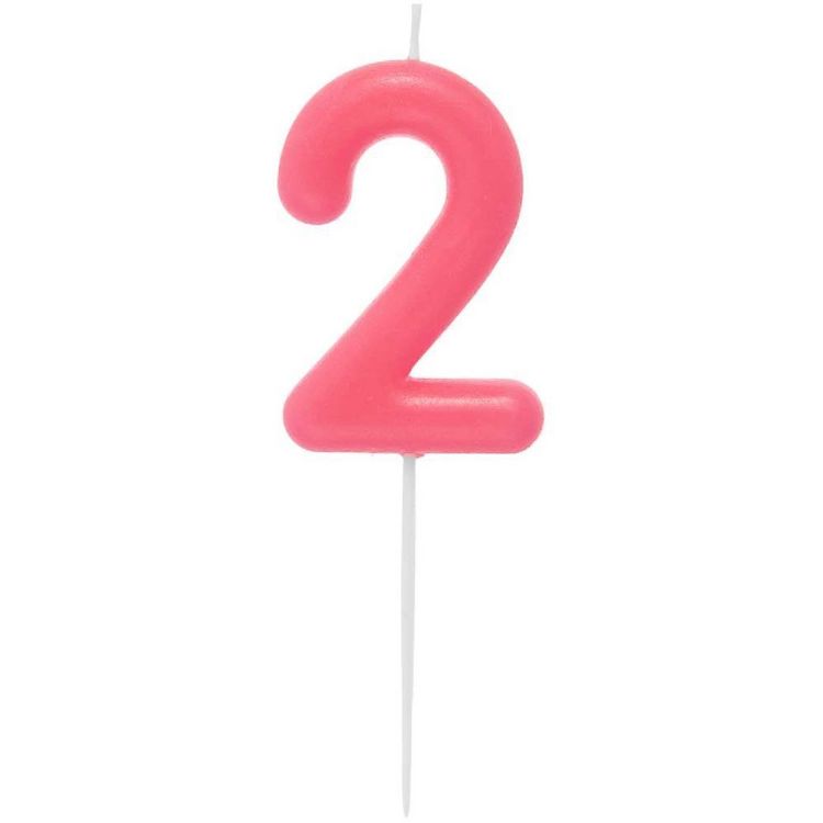 Produktbild: Zahlenkerze 2, Neon Pink