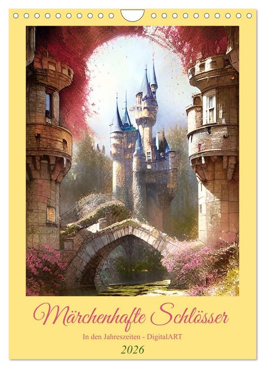 Produktbild: M&auml;rchenhafte Schl&ouml;sser - In den Jahreszeiten - Digitalart (Wandkalender 2026 DIN A4 hoch), CALVENDO Monatskalender