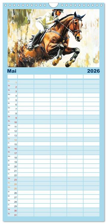 Produktbild: Familienplaner 2026 - Kunst des Sports mit 5 Spalten (Wandkalender, 21 x 45 cm) CALVENDO