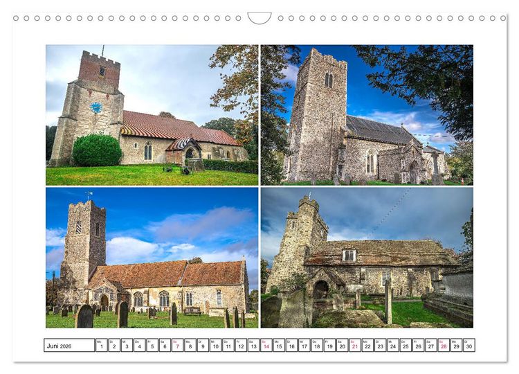 Produktbild: Trutzig und Wehrhaft - Englands Kirchen (Wandkalender 2026 DIN A3 quer), CALVENDO Monatskalender