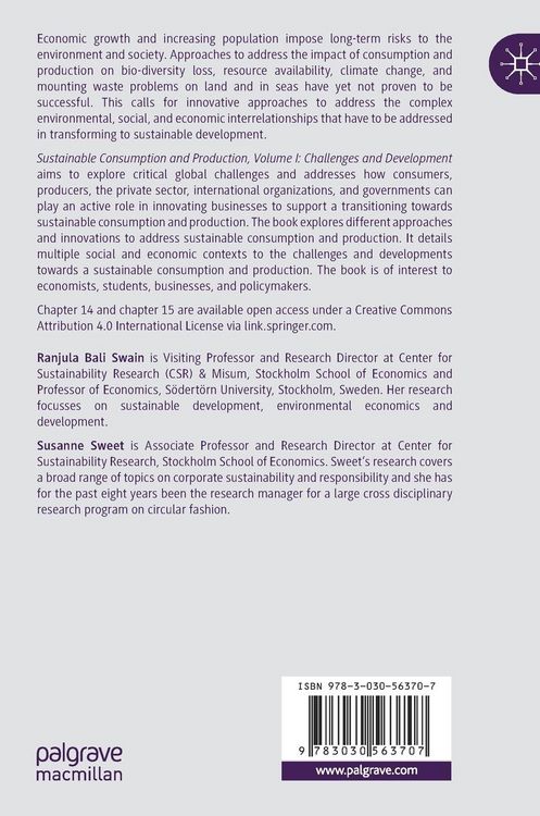 Produktbild: Sustainable Consumption and Production, Volume I