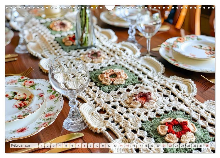 Produktbild: Granny Square Kunst - Ein Jahr voller kreativer H&auml;kelideen (Wandkalender 2026 DIN A3 quer), CALVENDO Monatskalender