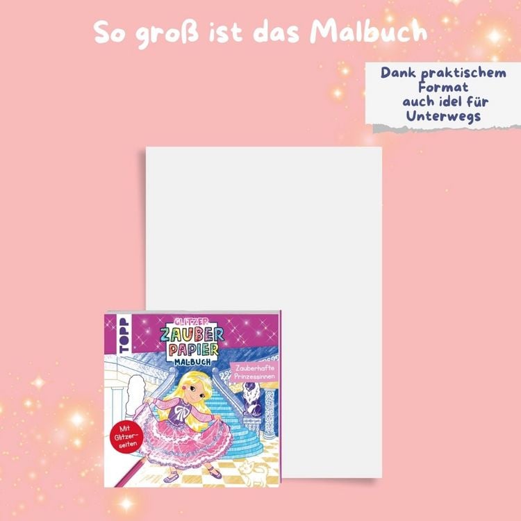 Produktbild: Glitzer Zauberpapier Malbuch Zauberhafte Prinzessinnen