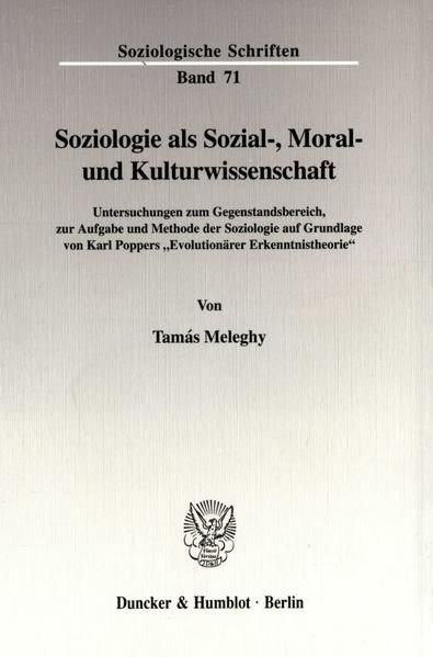 Produktbild: Soziologie als Sozial-, Moral- und Kulturwissenschaft.