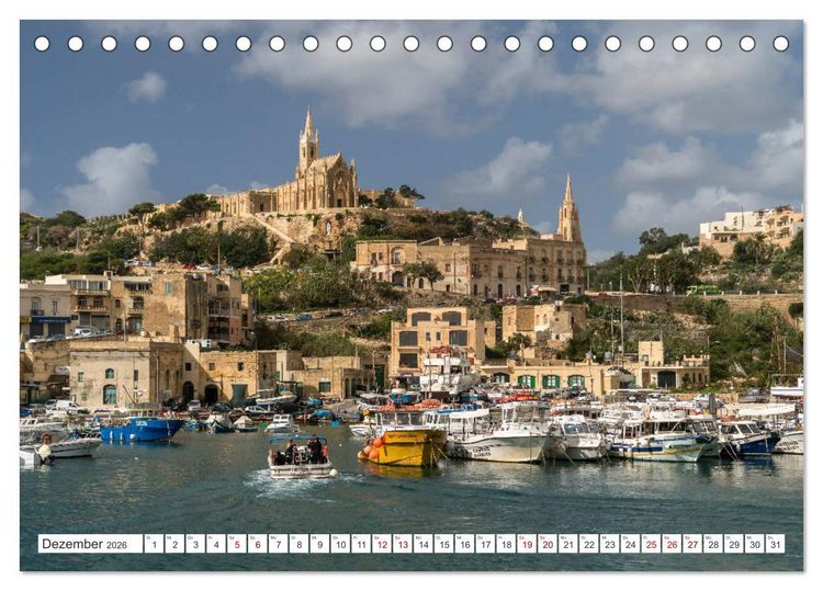 Produktbild: Malta - Gozo und Comino (Tischkalender 2026 DIN A5 quer), CALVENDO Monatskalender