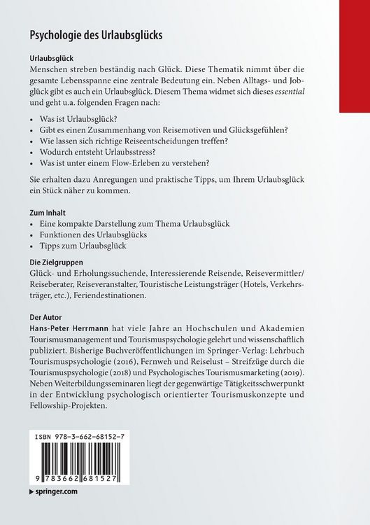 Produktbild: Psychologie des Urlaubsgl&uuml;cks