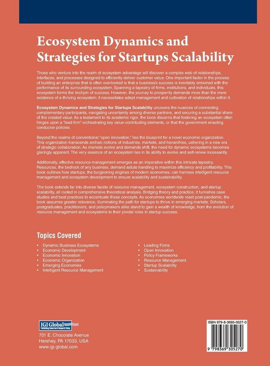 Produktbild: Ecosystem Dynamics and Strategies for Startups Scalability