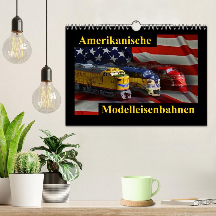 Produktbild: Amerikanische Modelleisenbahnen (Wandkalender 2026 DIN A4 quer), CALVENDO Monatskalender