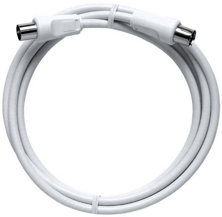Produktbild: Axing Antennen Anschlusskabel [1x Antennenstecker 75 Ω - 1x Antennenbuchse 75 Ω] 2.50 m 85 dB Wei&szlig;