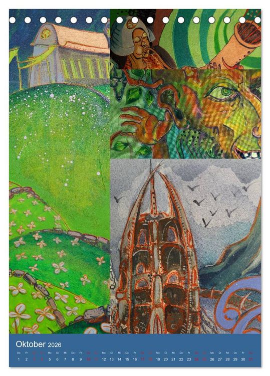 Produktbild: Thilia. Reise durch Mittelerde. Acrylmalerei von Michael Weiler. (Tischkalender 2026 DIN A5 hoch), CALVENDO Monatskalender