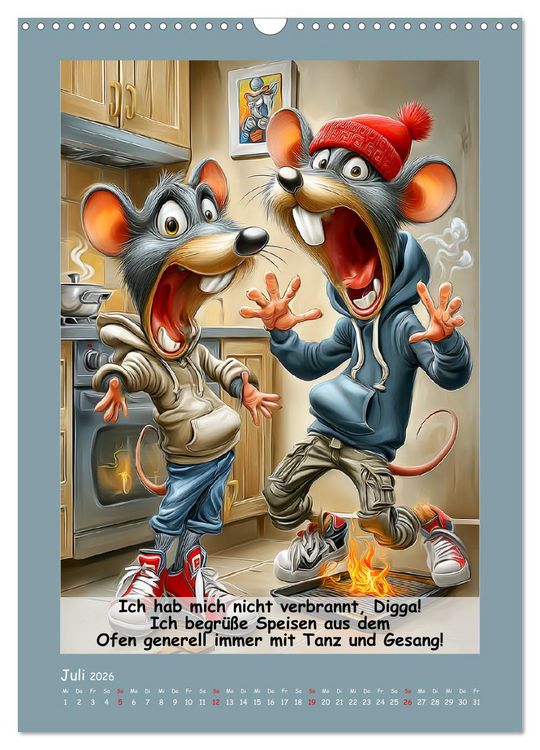 Produktbild: Rattige Jungs. Trockener, b&ouml;ser Stadtratten-Humor (Wandkalender 2026 DIN A3 hoch), CALVENDO Monatskalender