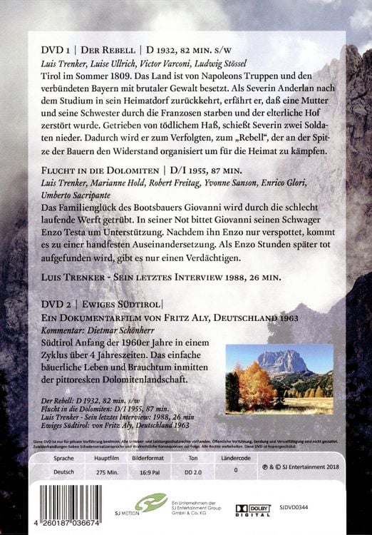 Produktbild: Wunderbares S&uuml;dtirol (3 Filme) [2 DVDs]