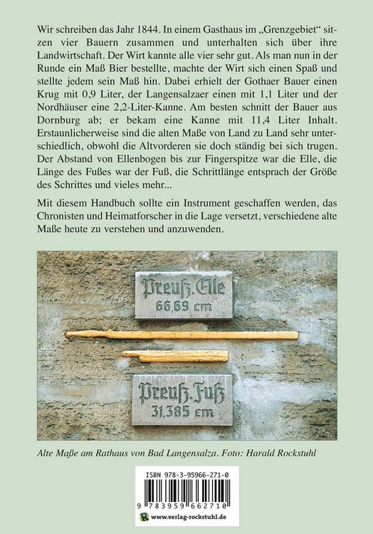 Produktbild: HANDBUCH - Alte Ma&szlig;e und ihre Umrechnung - Th&uuml;ringen &ndash; Preu&szlig;en &ndash; Sachsen &ndash; Mecklenburg
