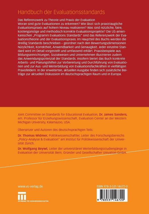 Produktbild: Handbuch der Evaluationsstandards