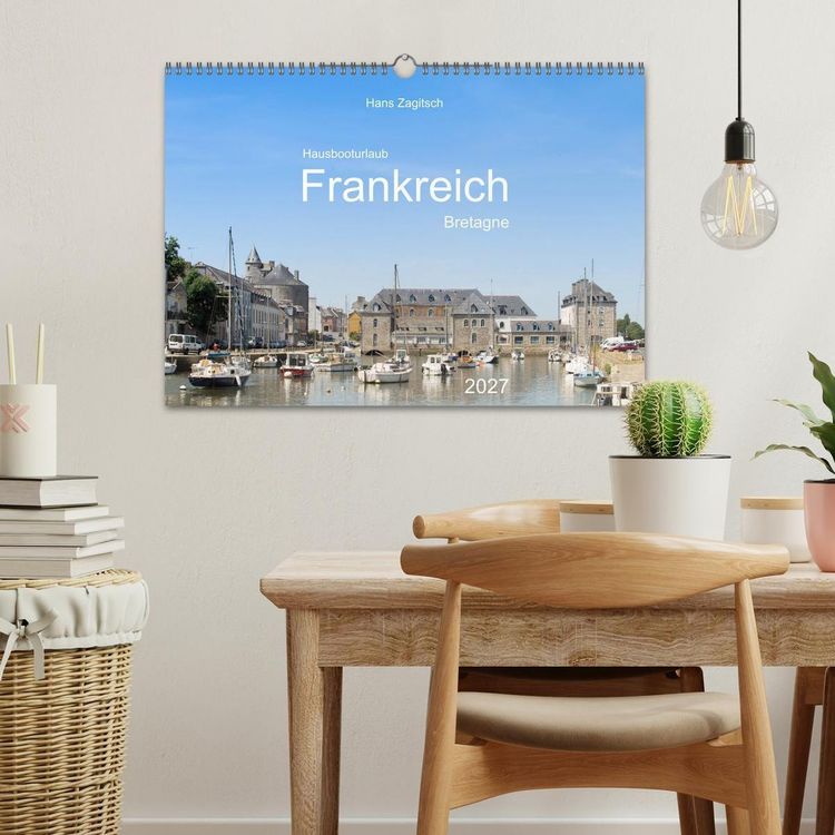 Produktbild: Hausbooturlaub Frankreich - Bretagne (Wandkalender 2027 DIN A3 quer), CALVENDO Monatskalender