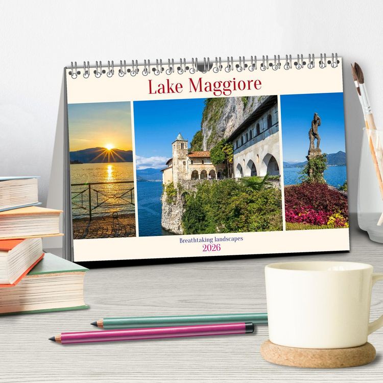 Produktbild: Lake Maggiore - Breathtaking landscapes (Desk Calendar 2026 DIN A5 landscape), CALVENDO 12 Month DeskCalendar