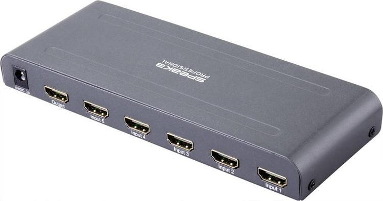 Produktbild: SpeaKa Professional SP-HSW-250 5 Port HDMI-Switch UHD 4K @ 60Hz