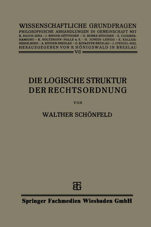Produktbild: Die Logische Struktur der Rechtsordnung