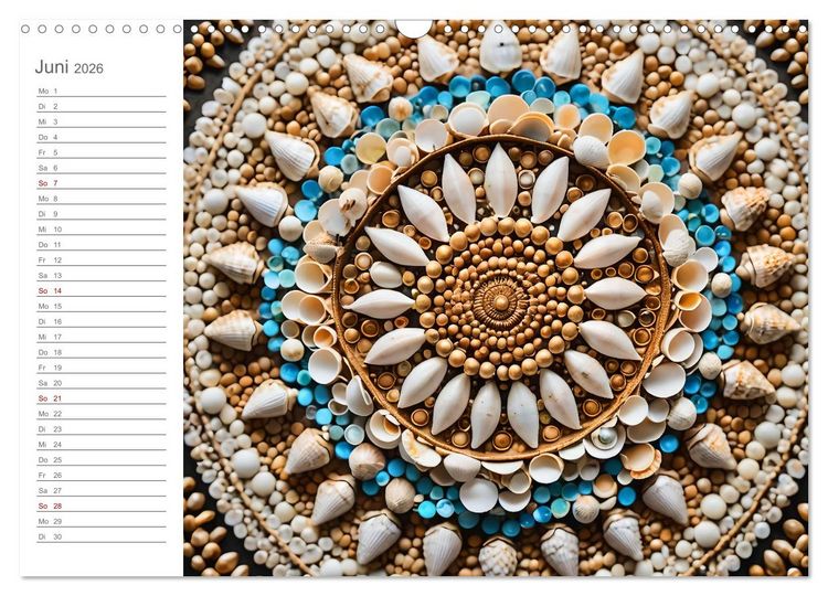 Produktbild: Natural Mandalas - Kraftvolle KI Mandalas aus Naturmaterialien (Wandkalender 2026 DIN A3 quer), CALVENDO Monatskalender