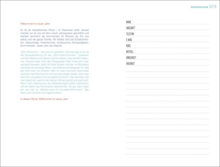 Produktbild: Mama AG Familienplaner Buch A5 2026