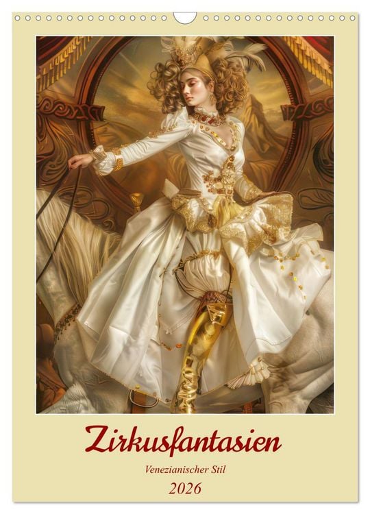 Produktbild: Zirkusfantasien - Venezianischer Stil (Wandkalender 2026 DIN A3 hoch), CALVENDO Monatskalender