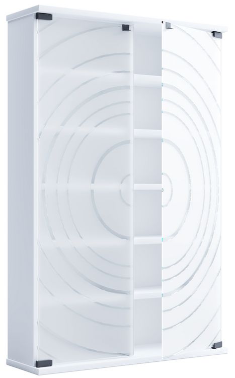 Produktbild: Holz CD DVD Stand Regal Schrank Glast&uuml;r Tilano L
