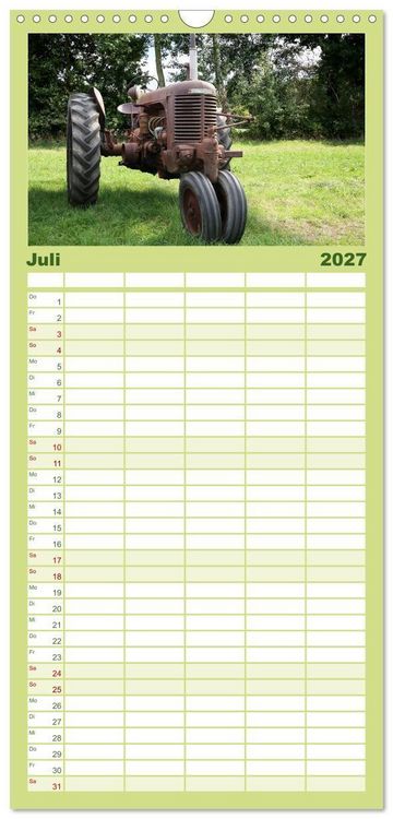 Produktbild: Familienplaner 2027 - Rostige alte Traktoren mit 5 Spalten (Wandkalender, 21 x 45 cm) CALVENDO