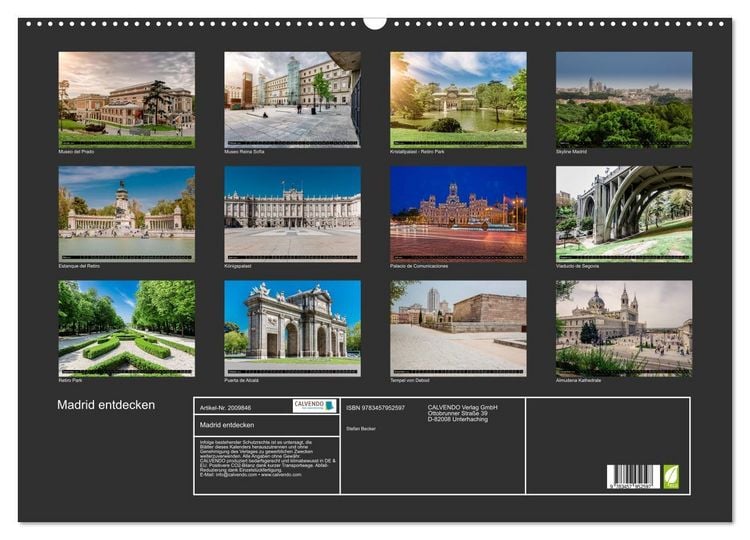 Produktbild: Madrid entdecken (Wandkalender 2026 DIN A2 quer), CALVENDO Monatskalender