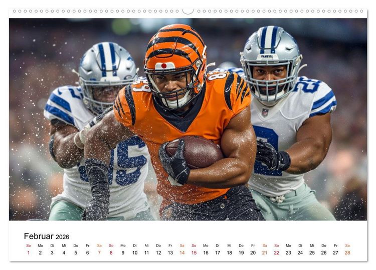 Produktbild: American Football - Touchdown durchs Jahr (hochwertiger Premium Wandkalender 2026 DIN A2 quer), Kunstdruck in Hochglanz