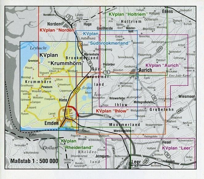 Produktbild: Krummh&ouml;rn & Greetsiel (mit 19 Detailkarten), KVplan, Radkarte/Freizeitkarte/Stadtplan, 1:30.000 / 1:7.500