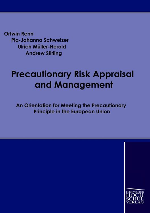 Produktbild: Precautionary Risk Appraisal and Management