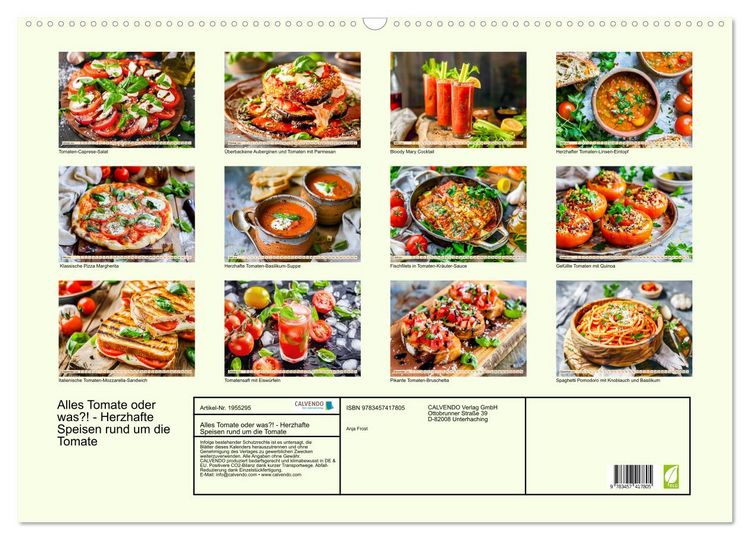 Produktbild: Alles Tomate oder was?! - Herzhafte Speisen rund um die Tomate (Wandkalender 2026 DIN A2 quer), CALVENDO Monatskalender