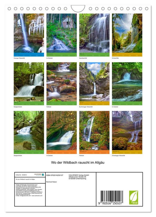 Produktbild: Wo der Wildbach rauscht im Allg&auml;u (Wandkalender 2026 DIN A4 hoch), CALVENDO Monatskalender