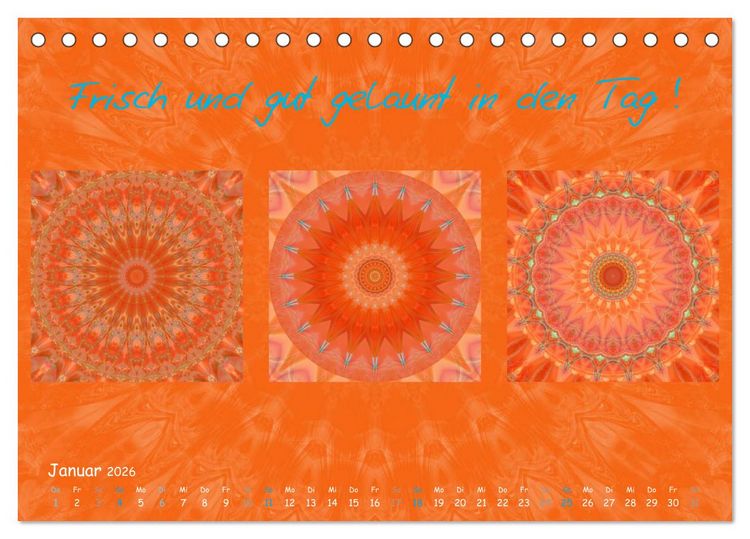 Produktbild: Mandala Trilogien (Tischkalender 2026 DIN A5 quer), CALVENDO Monatskalender