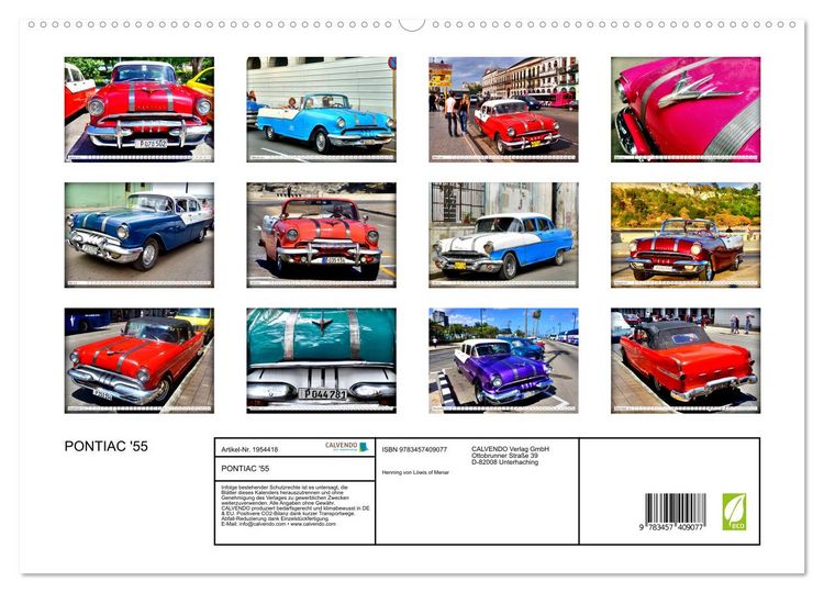 Produktbild: PONTIAC '55 (hochwertiger Premium Wandkalender 2026 DIN A2 quer), Kunstdruck in Hochglanz