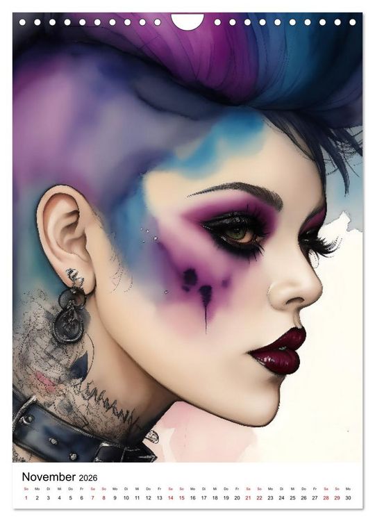 Produktbild: Punk Girls mit einer Prise New Wave (Wandkalender 2026 DIN A4 hoch), CALVENDO Monatskalender