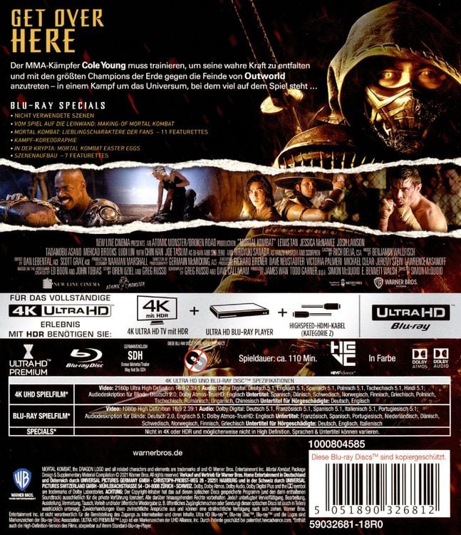 Produktbild: Mortal Kombat (2021) (4K Ultra HD) (+ Blu-ray 2D)