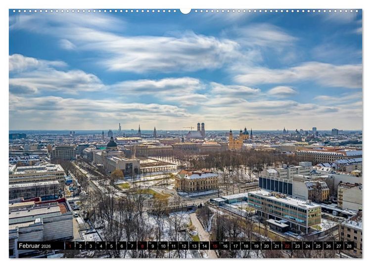Produktbild: Mein M&uuml;nchen aus der Luft (hochwertiger Premium Wandkalender 2026 DIN A2 quer), Kunstdruck in Hochglanz