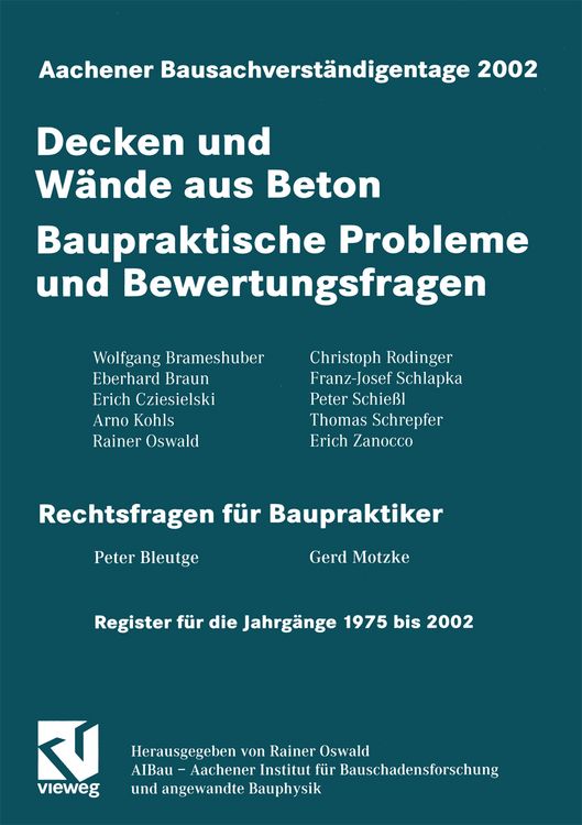 Produktbild: Aachener Bausachverst&auml;ndigentage 2002