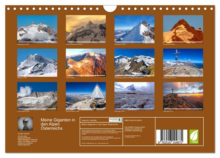 Produktbild: Meine Giganten in den Alpen &Ouml;sterreichs (Wandkalender 2026 DIN A4 quer), CALVENDO Monatskalender