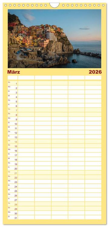 Produktbild: Familienplaner 2026 - Italien - einzigartige Motive mit 5 Spalten (Wandkalender, 21 x 45 cm) CALVENDO