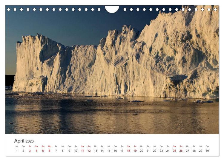 Produktbild: Gr&ouml;nland Bizarre Eiswelt um Ilulissat (Wandkalender 2026 DIN A4 quer), CALVENDO Monatskalender