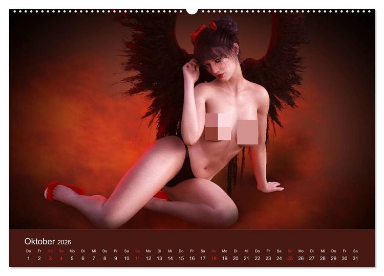 Produktbild: Engel der Verf&uuml;hrung - Mythologie als Akt (Wandkalender 2026 DIN A2 quer), CALVENDO Monatskalender