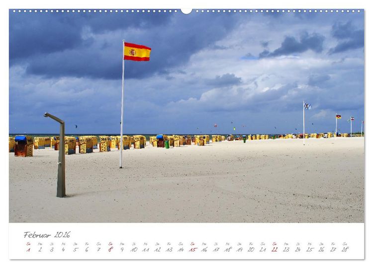 Produktbild: Seeb&auml;der an der Ostseek&uuml;ste - Mod&auml;ne Villen, bunte Strandk&ouml;rbe, Ostseebrise, Sand und Meer (hochwertiger Premium Wandkalender 2026 DIN A2 quer), Kunstdruck in Hochglanz